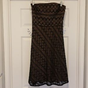 ANN TAYLOR LOFT Black Lack Sleeveless Overlay Dress, Size 2